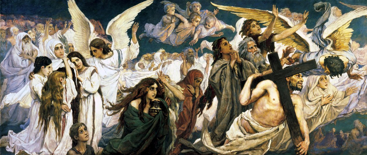 Før paradiset, venstre del, 1885-1896. av Viktor Mikhaylovich Vasnetsov