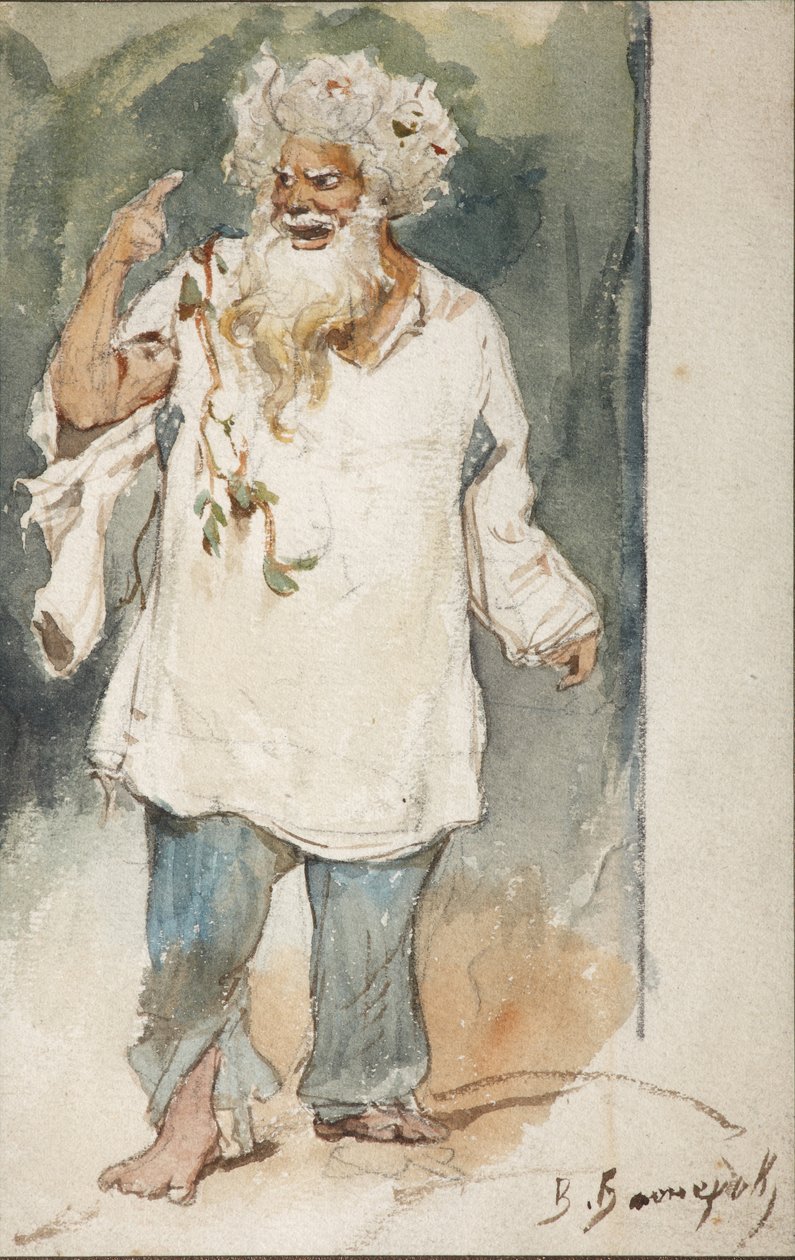 Kostymedesign for operaen Rusalka av A. Dargomyzhsky av Viktor Mikhaylovich Vasnetsov
