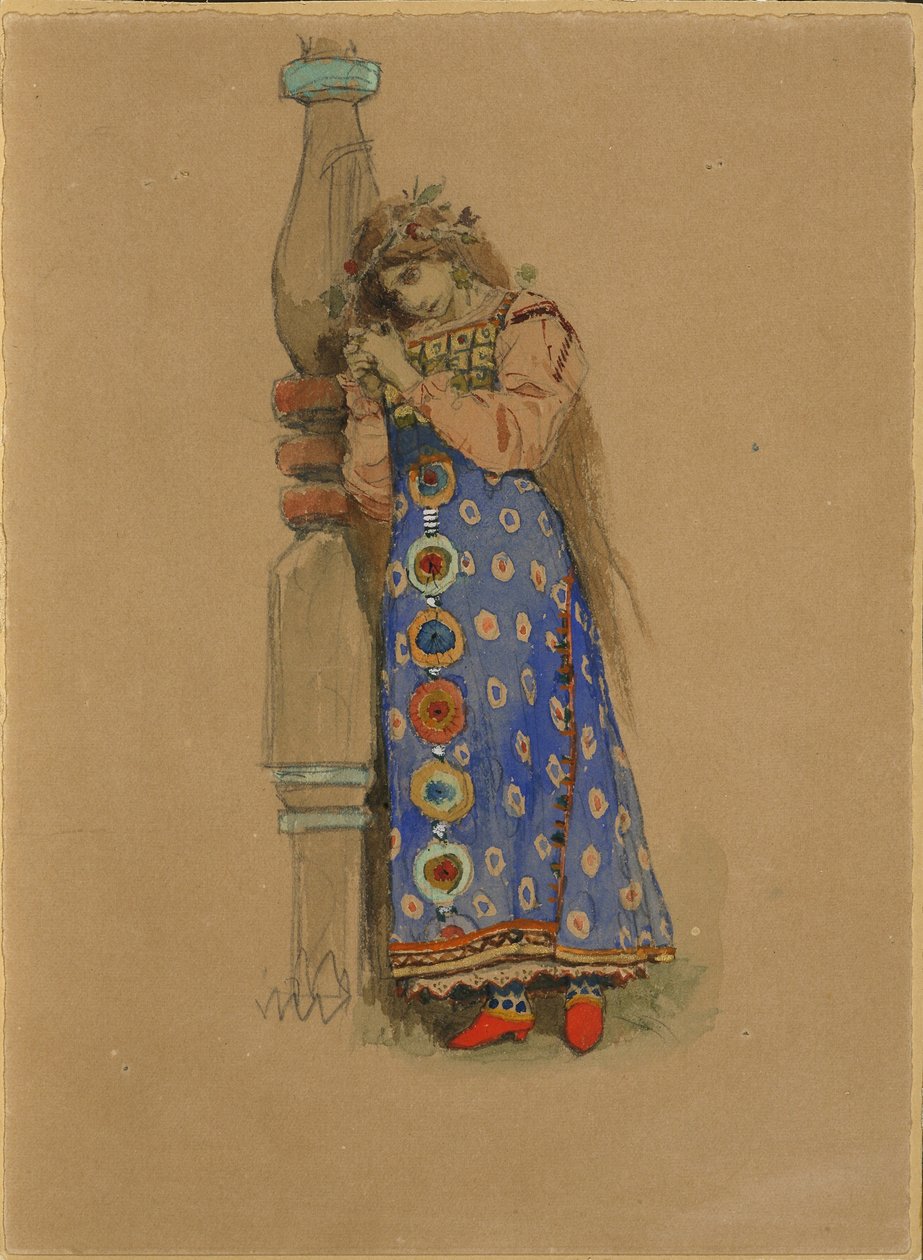 Kupava. Kostymedesign for operaen Snow Maiden av N. Rimsky-Korsakov, 1885 av Viktor Mikhaylovich Vasnetsov