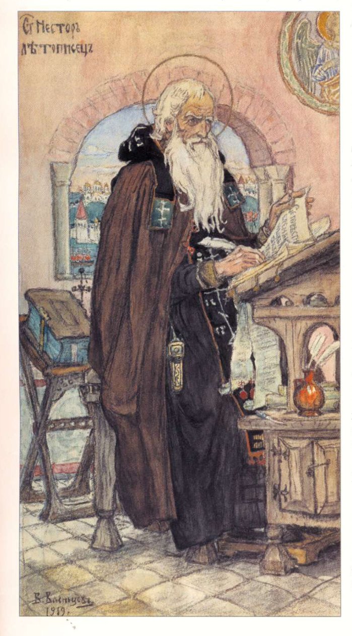 Krønikeskriveren Nestor, 1919 av Viktor Mikhaylovich Vasnetsov