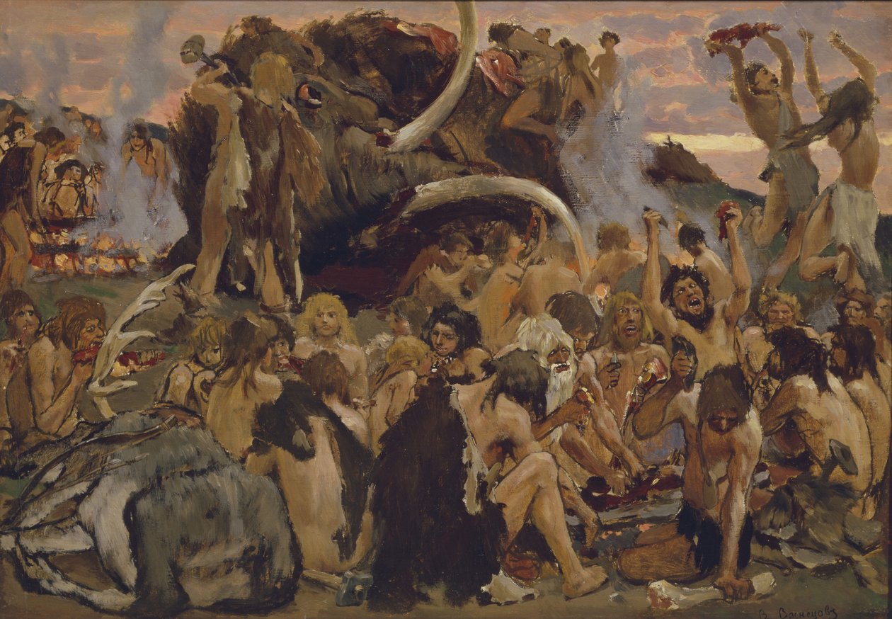 Steinalderen. En fest, 1883 av Viktor Mikhaylovich Vasnetsov