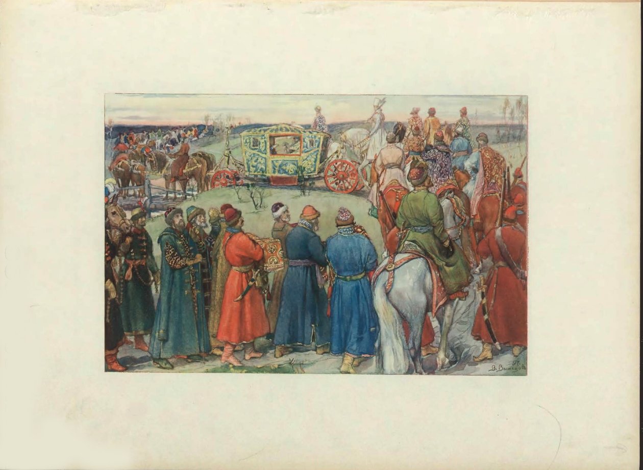 Tsarene Alexei Mikhailovich Ride to the Hunt, 1896 av Viktor Mikhaylovich Vasnetsov