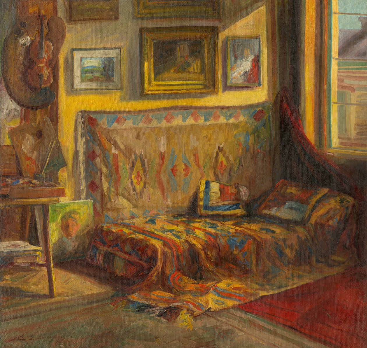 Interiør i kunstnerens studio av Viktor or Jozef Kiss