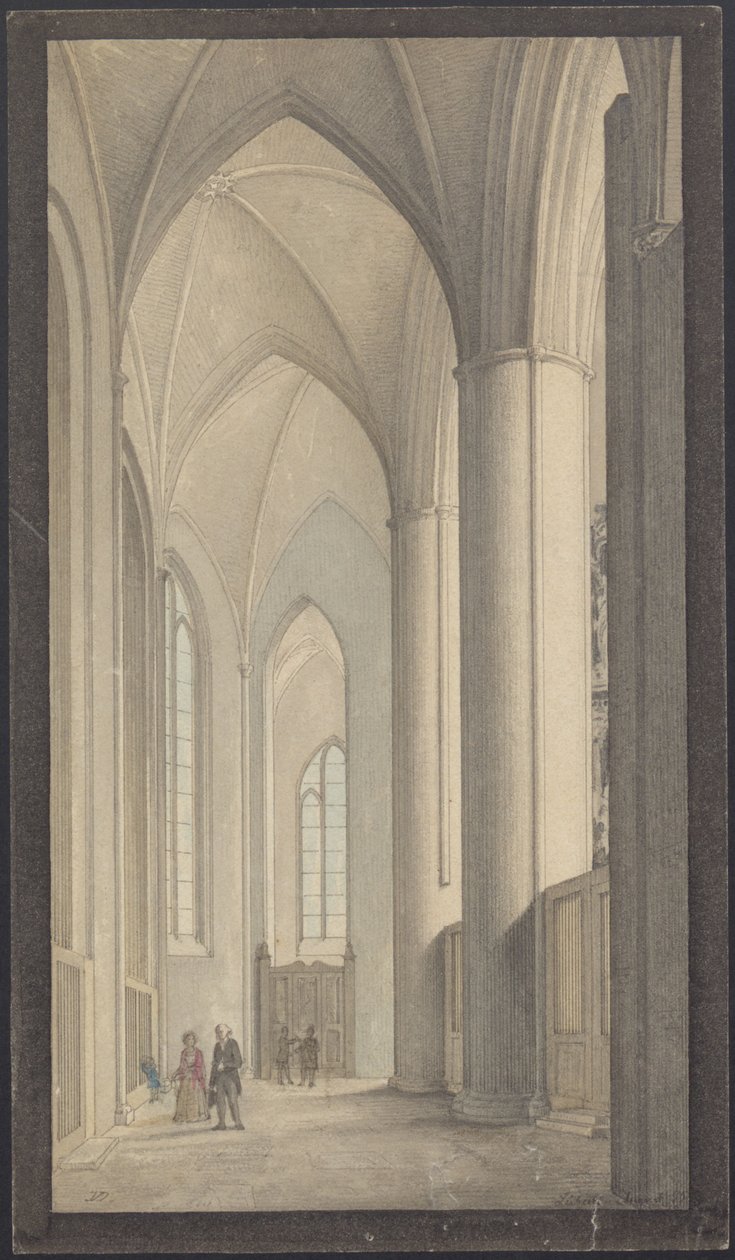 Interiør i Lübeck-katedralen 1855 av Vilhelm Dahlerup