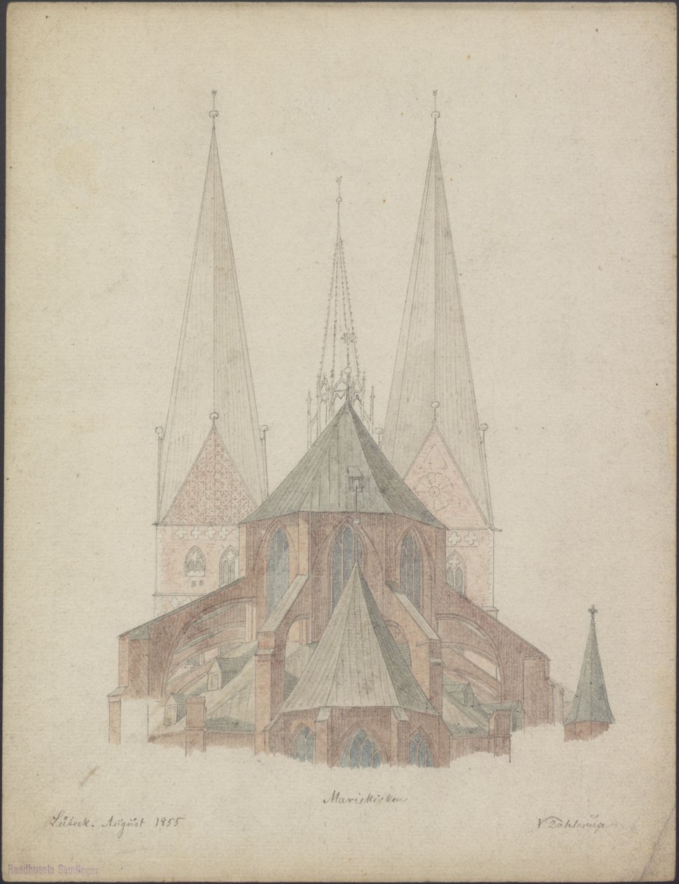St. Marienkirche i Lübeck (1855) av Vilhelm Dahlerup