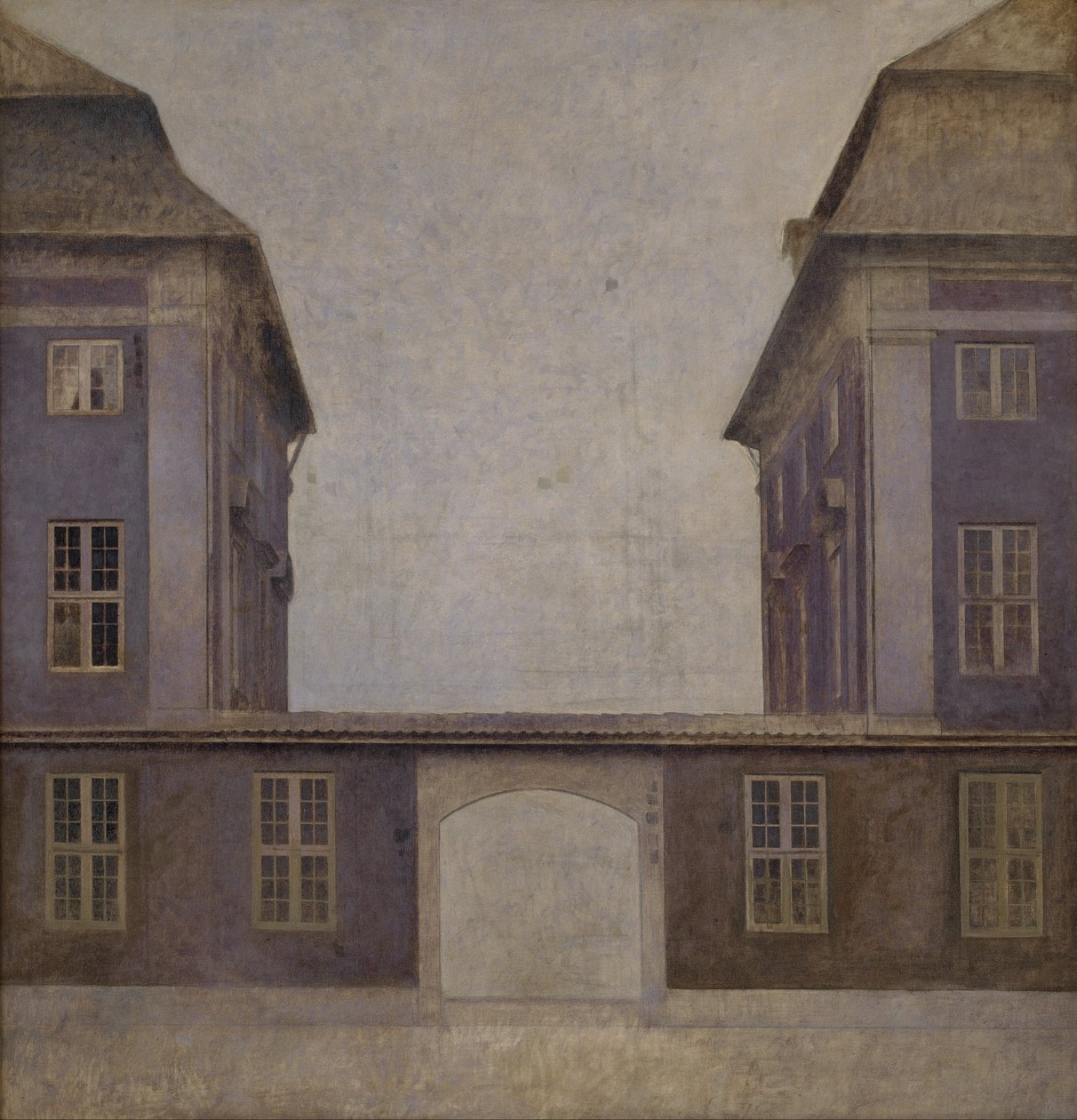 Bygningene til det asiatiske selskapet, sett fra St. Annæ Street av Vilhelm Hammershøi