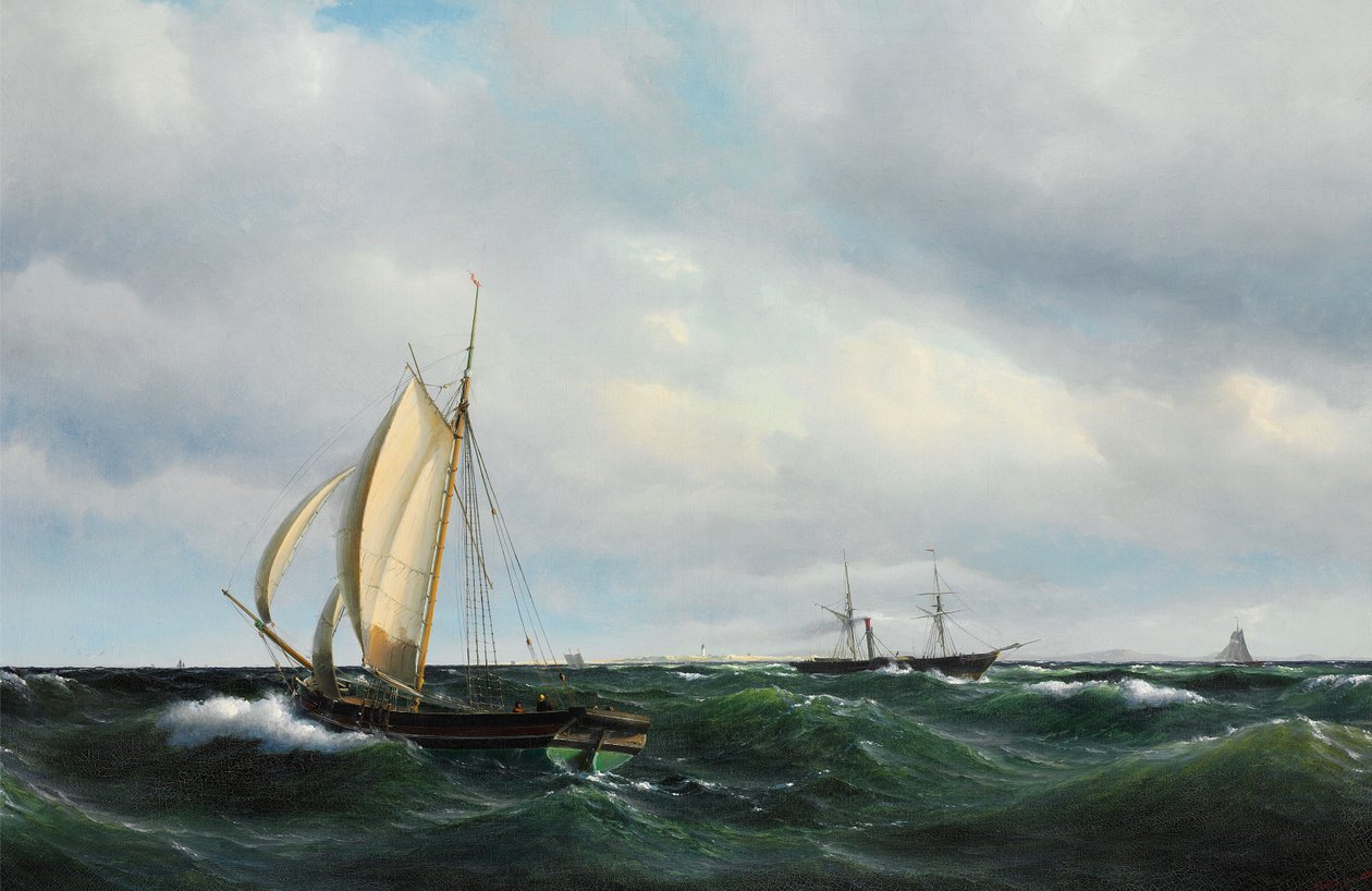 Vilhelm Melbye - Stormfull ettermiddag i Skagerak av Vilhelm Melbye
