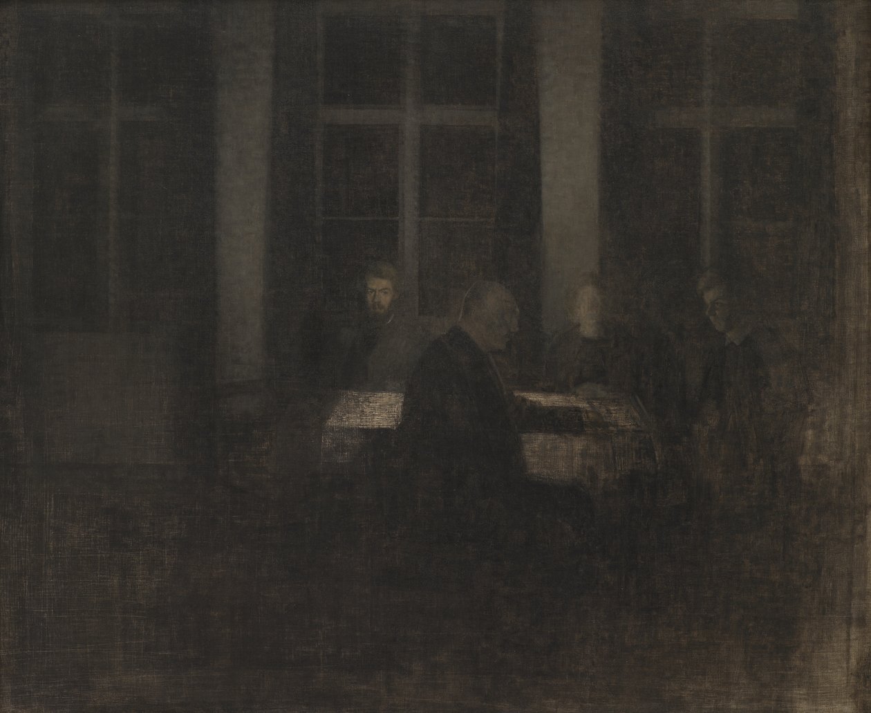 Kveld i salongen av Vilhelm Hammershøi