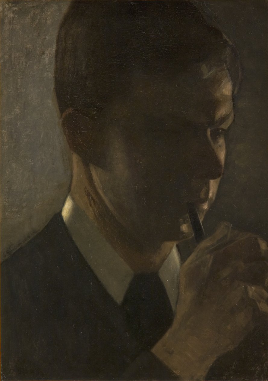 Portrett av Svend Hammershøi, kunstnerens bror av Vilhelm Hammershøi