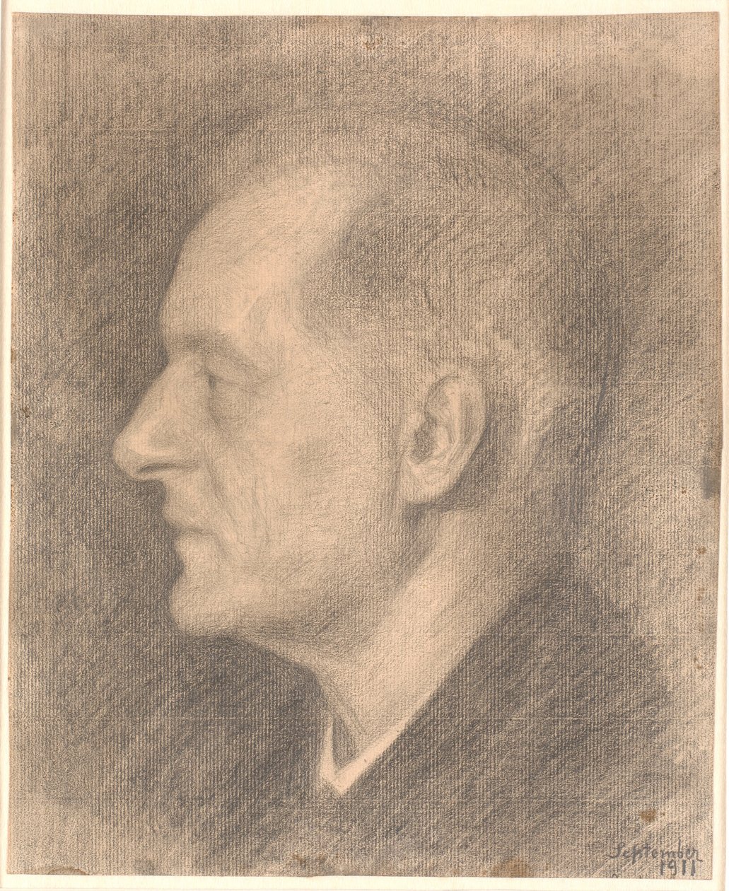 Portrett av Alfred Bramsen, profil mm. av Vilhelm Hammershøi