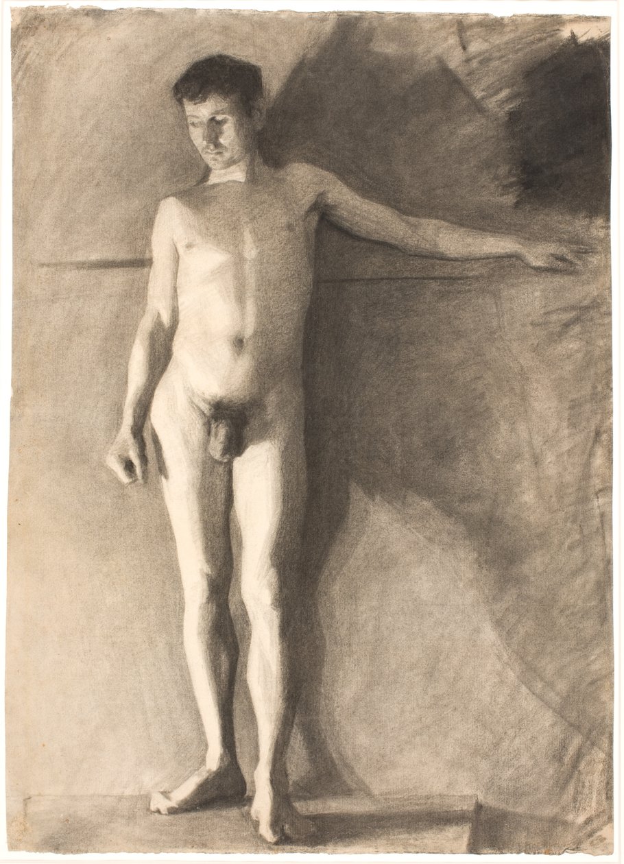 Stående mannlig modell av Vilhelm Hammershøi