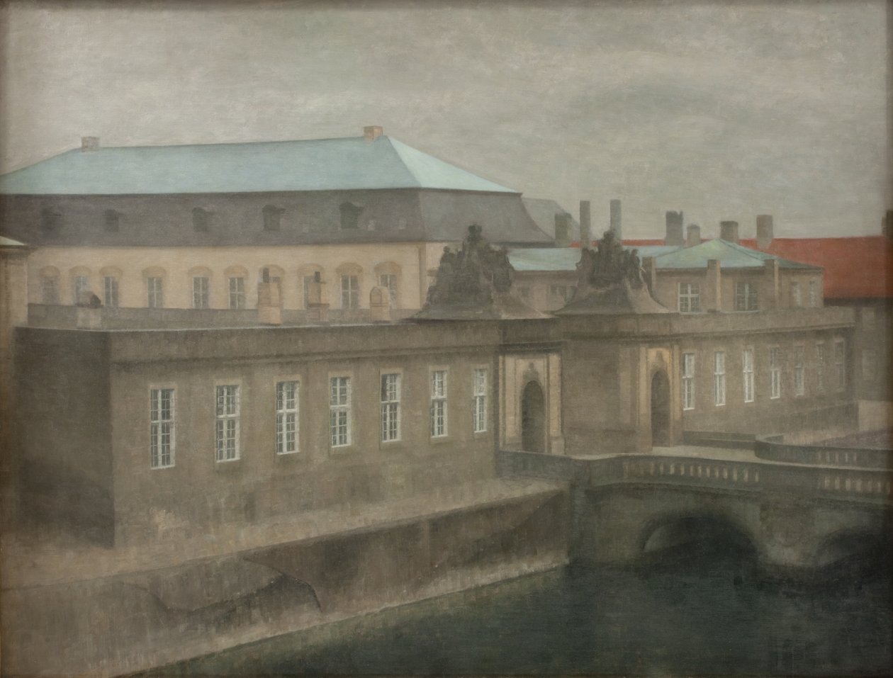 Utsikt over Christiansborg slott. Sen høst av Vilhelm Hammershøi