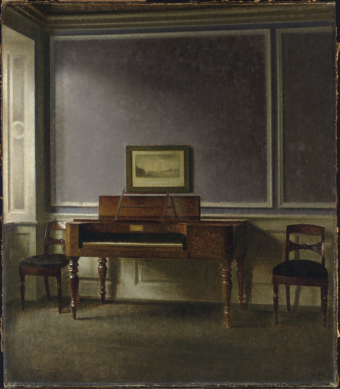Det gamle pianoet. Strandgade 30 (Det gamle klaveret. Strandgade 30) av Vilhelm Hammershoi