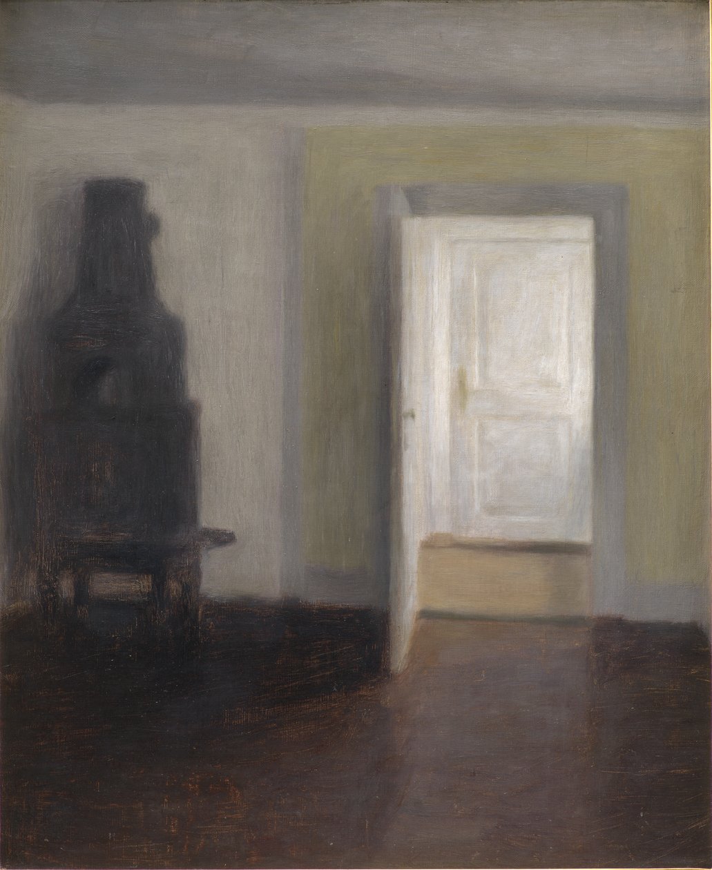 Interiør. En gammel komfyr av Vilhelm Hammershøi