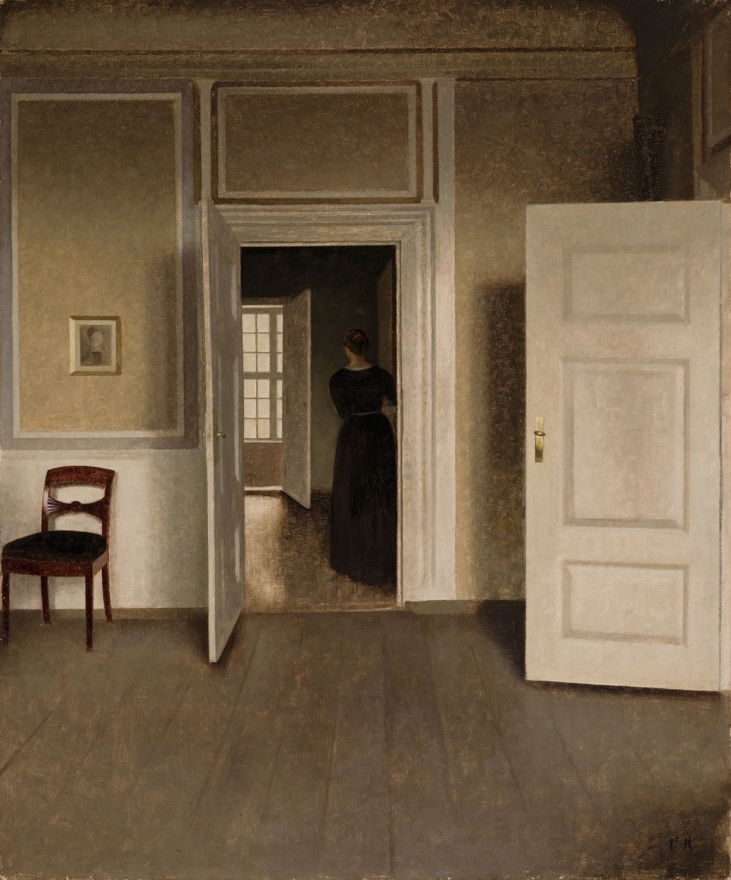 Interiør fra kunstnerens hjem av Vilhelm Hammershøi