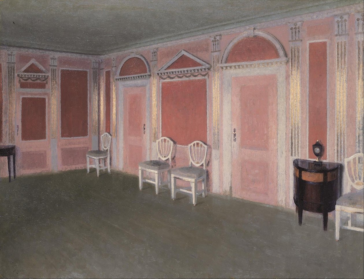 Interiør i Louis Seize-stil. Fra kunstnerens hjem. Rahbeks Allé av Vilhelm Hammershøi