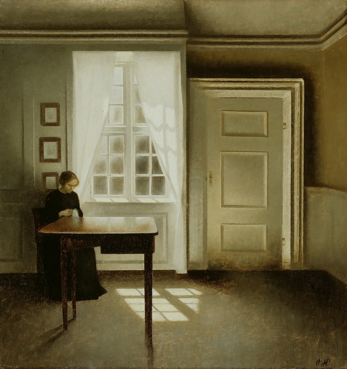 Interiør med en dame, 1901 av Vilhelm Hammershoi