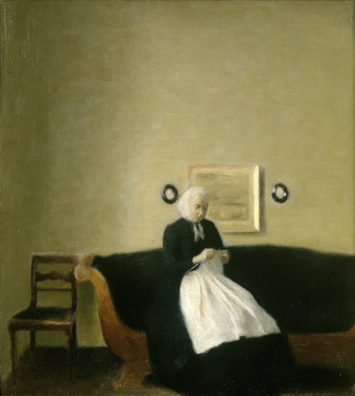 Interiør med Kunstnerens Mor av Vilhelm Hammershoi