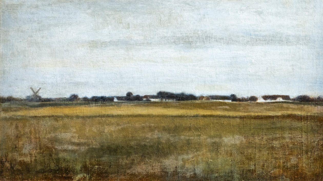 Landskap i Virum ved Frederiksdal, sommer av Vilhelm Hammershoi
