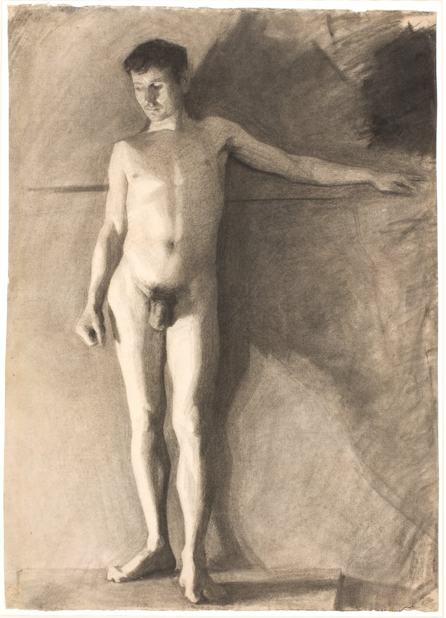 Stående mannlig modell av Vilhelm Hammershøi