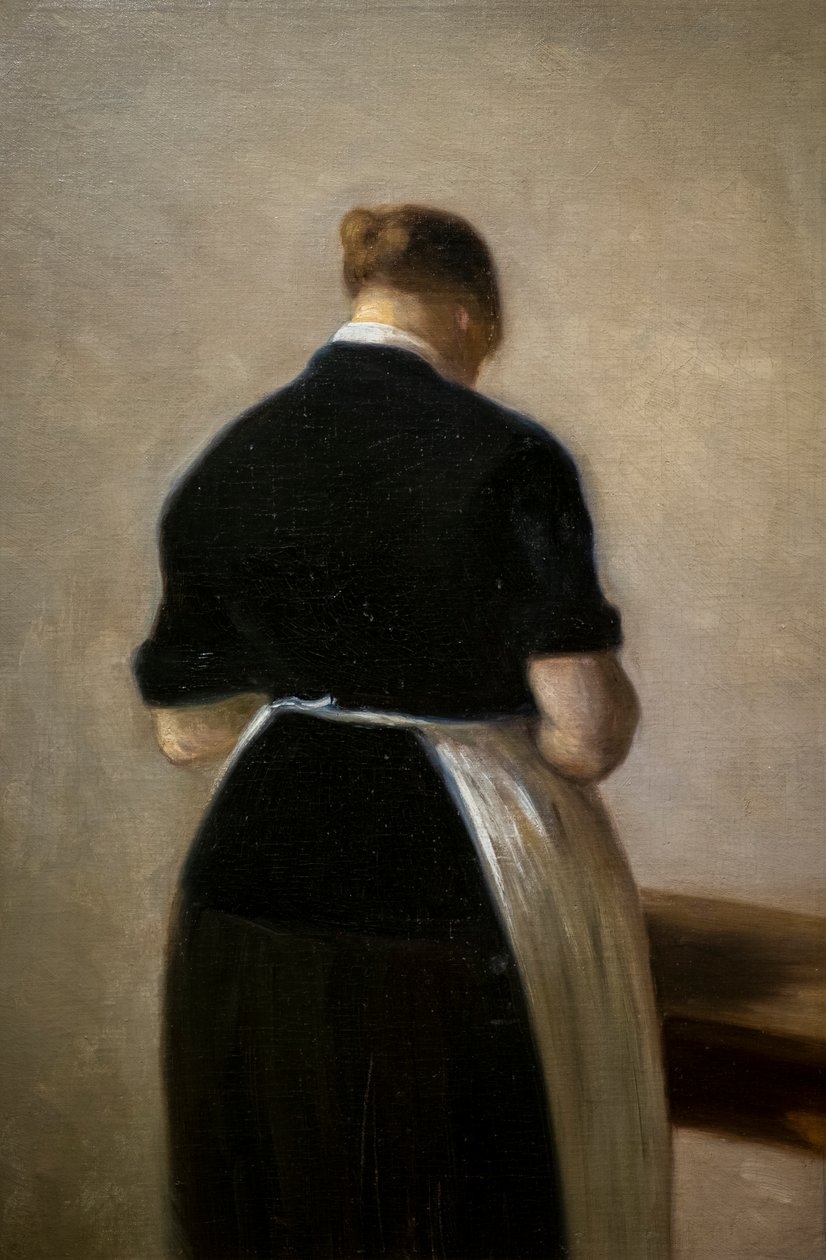 Studie av en stående kvinne, bakfra av Vilhelm Hammershoi