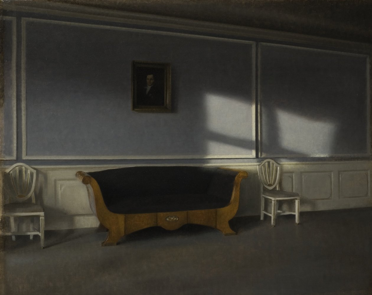 Solskinn i salongen III, ca. 1905 av Vilhelm Hammershoi