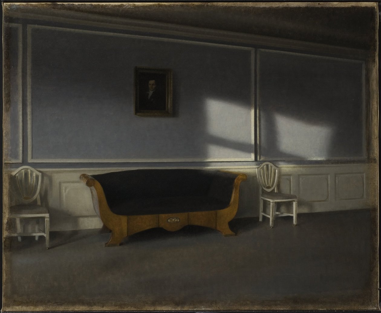 Solskinn i dagligstuen III av Vilhelm Hammershøi