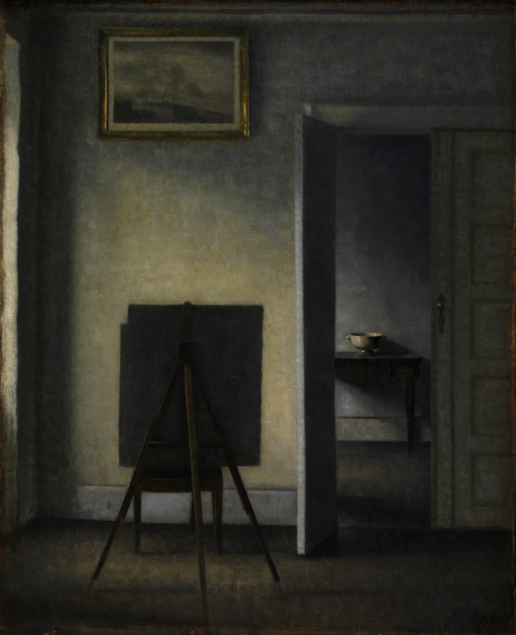 Kunstnerens staffeli, 1910 av Vilhelm Hammershoi