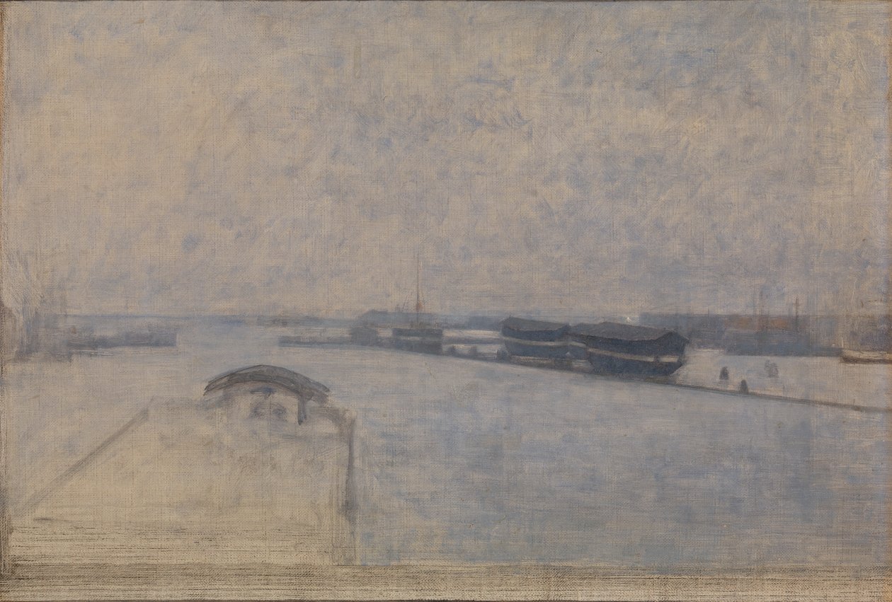Københavns havn sett fra Kvæsthusgade av Vilhelm Hammershøi