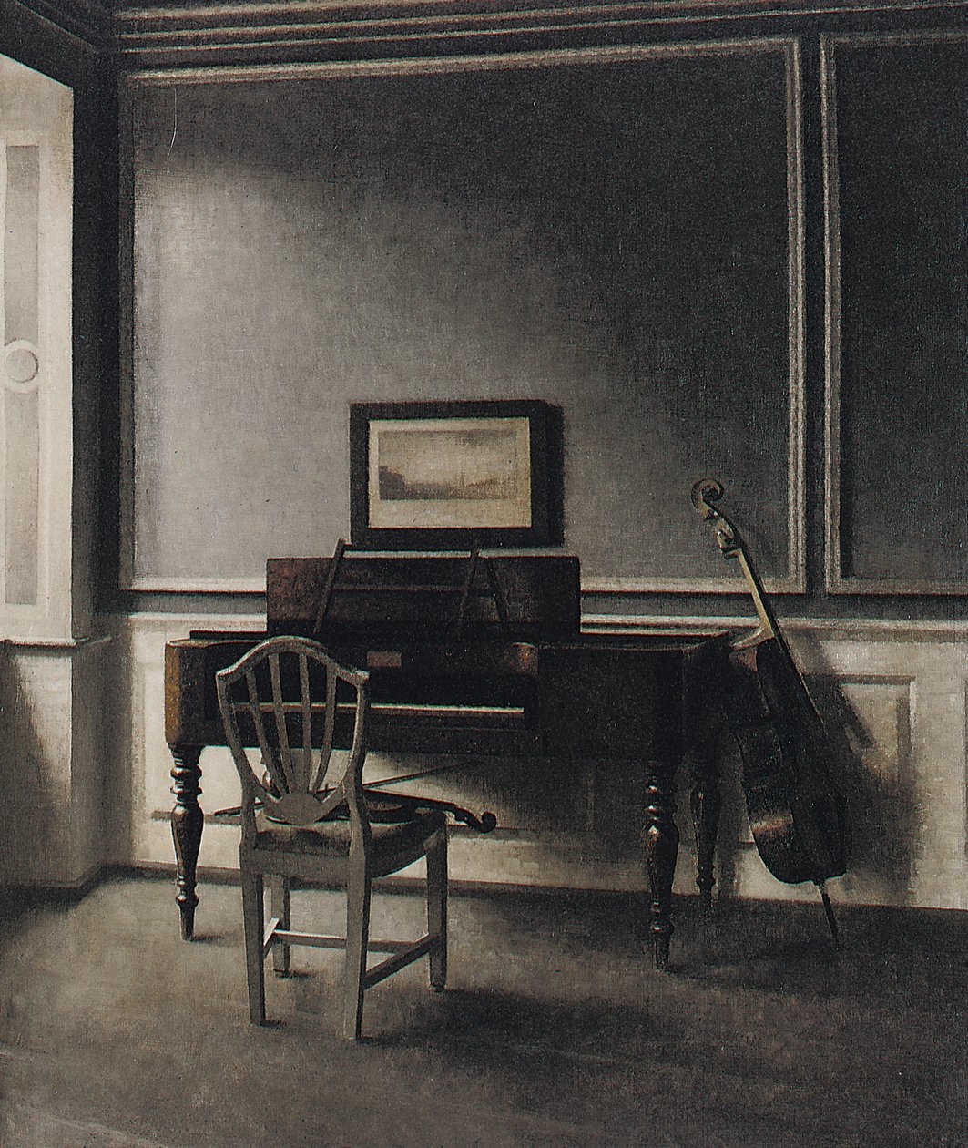 Det gamle pianoet. Strandgade 30, 1907 av Vilhelm Hammershoi