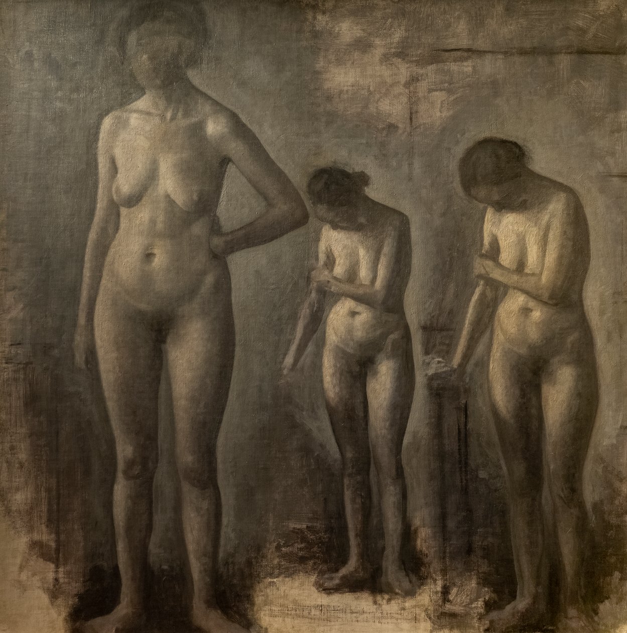 Tre studier av kvinnelig nakenhet av Vilhelm Hammershoi