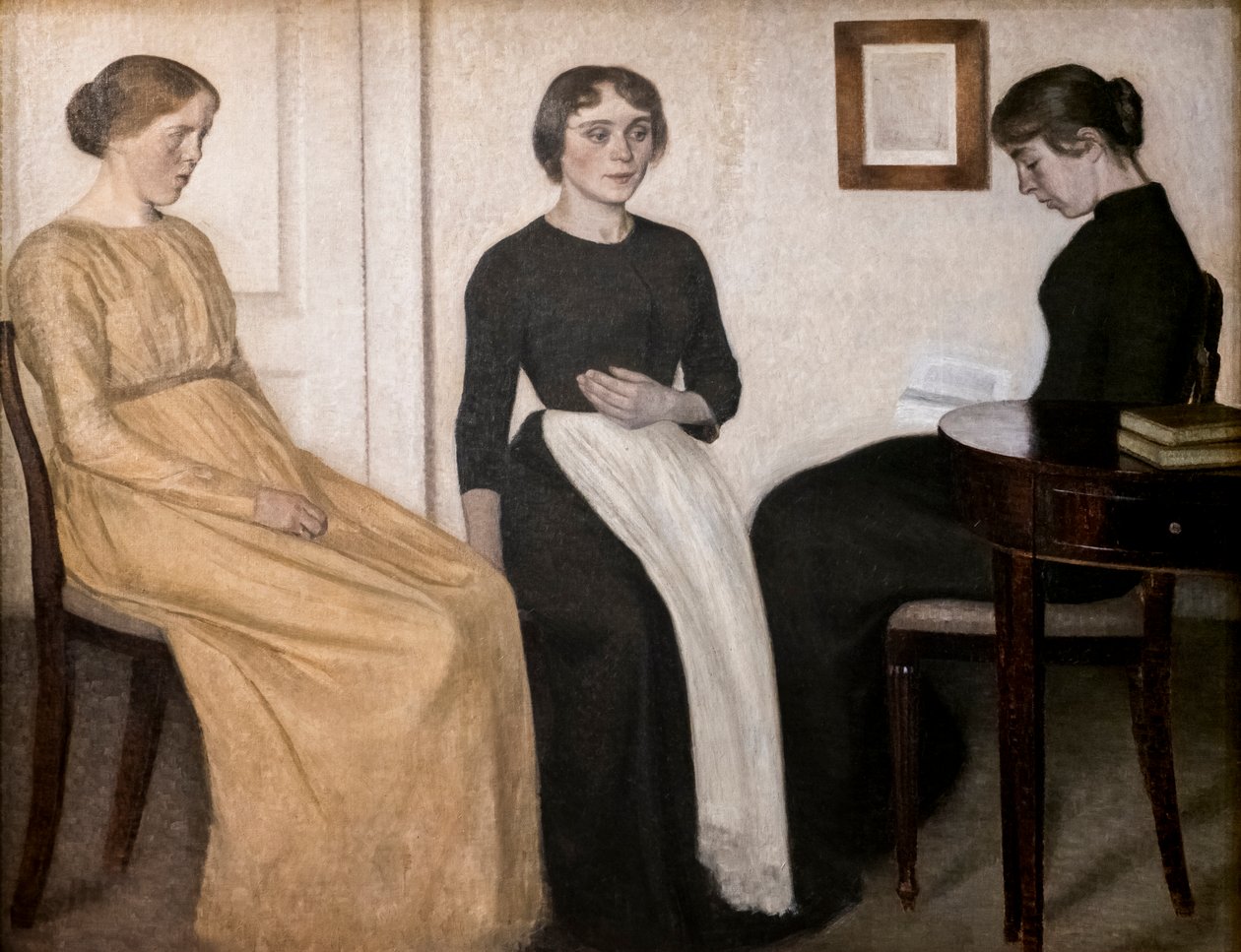 Tre unge kvinner av Vilhelm Hammershoi