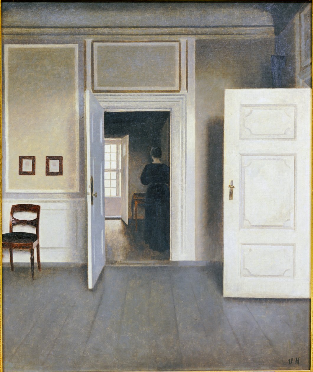 Kvinne i et interiør, Strandgrade 30, 1901 av Vilhelm Hammershoi