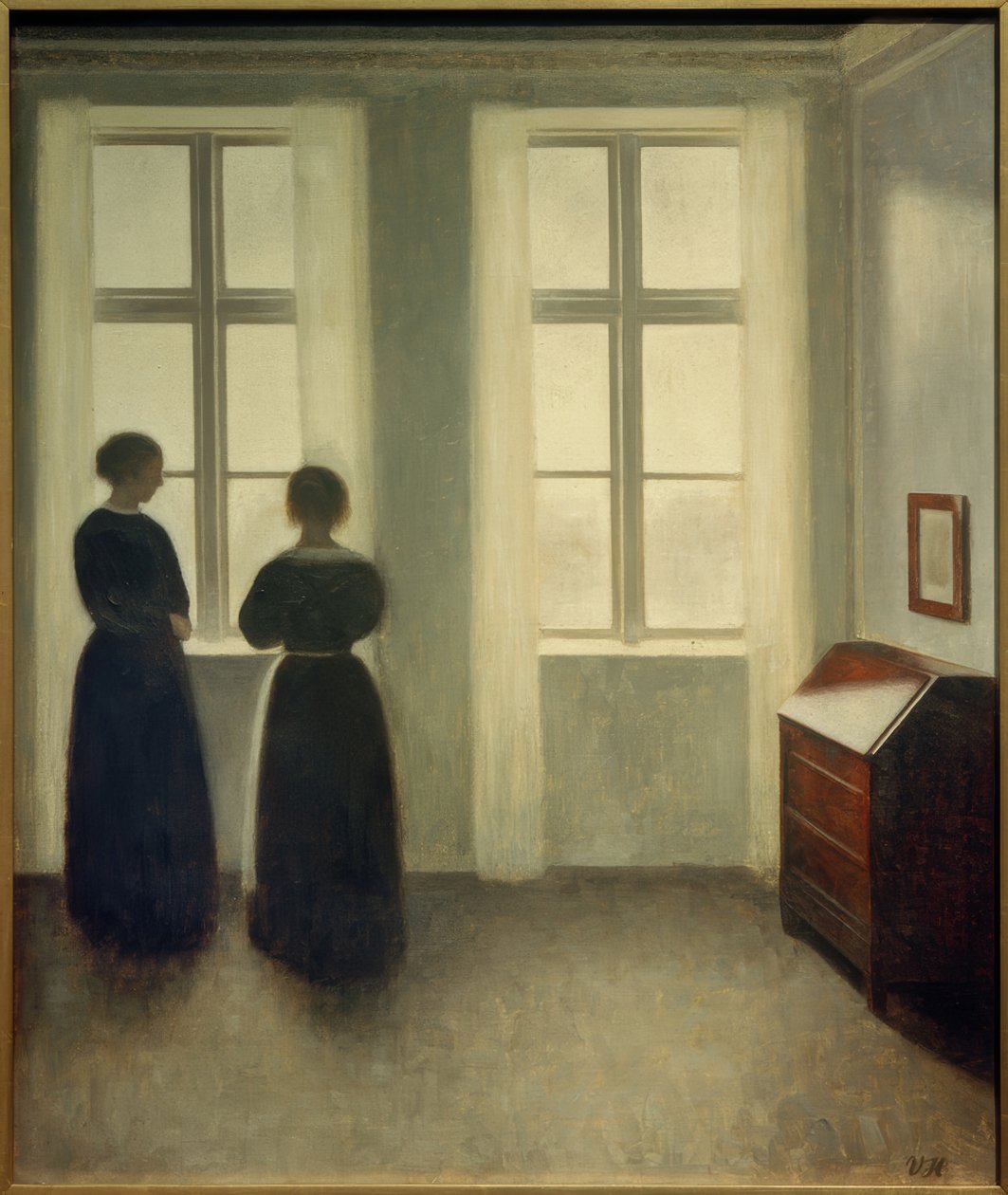To kvinner ved vinduet av Vilhelm Hammershoi