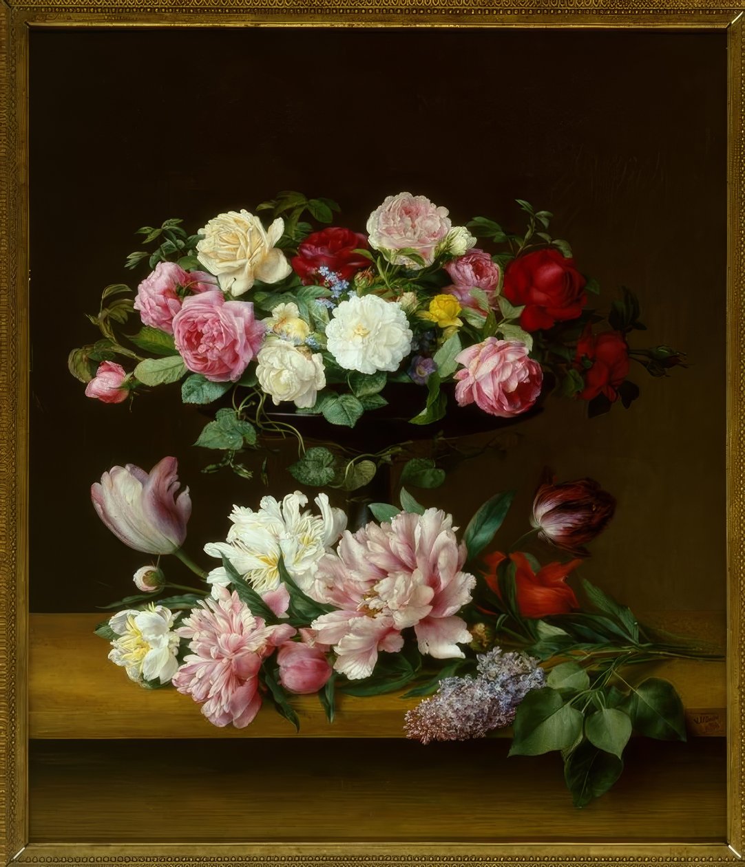 V.J.Hoyer, Stilleben med blomster av Vilhelm Julius Hoyer