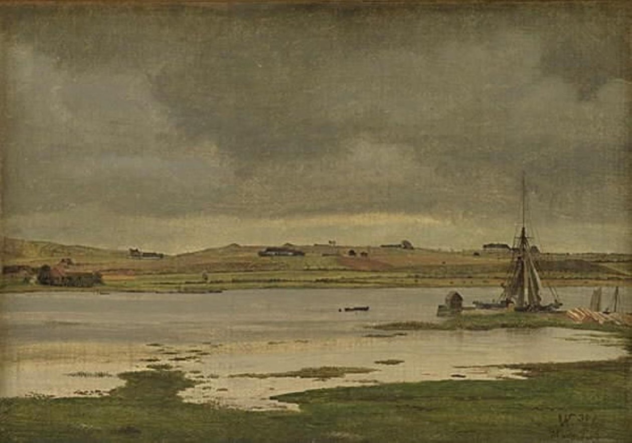 Fjorden ved Hadsund, Jylland. Skyete vær av Vilhelm Kyhn