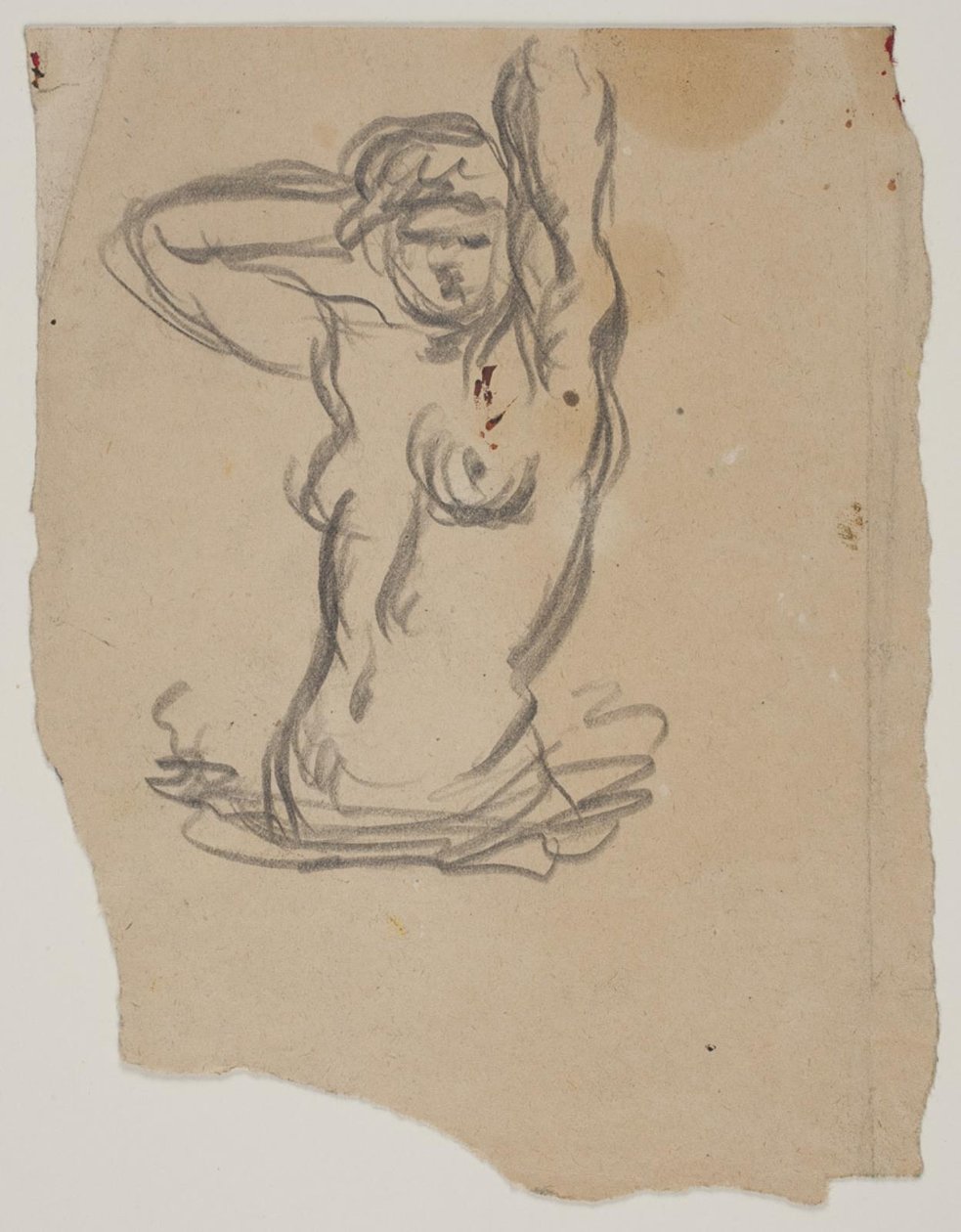 Kvinnefigur, halvlang, ordner håret av Vilhelm Lundstrøm