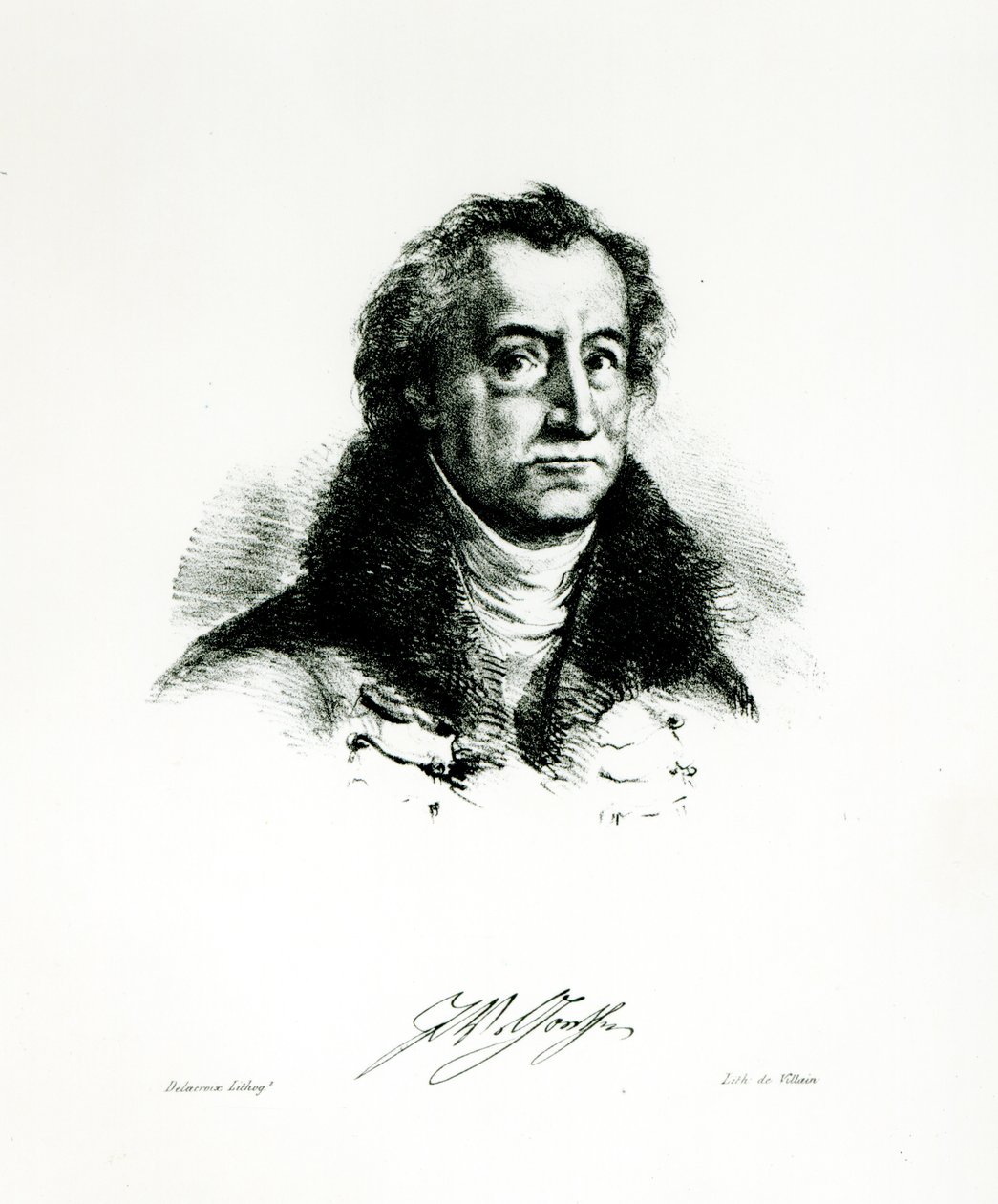 Johann Wolfgang Goethe (1749-1831) gravert av Delacroix av Villain