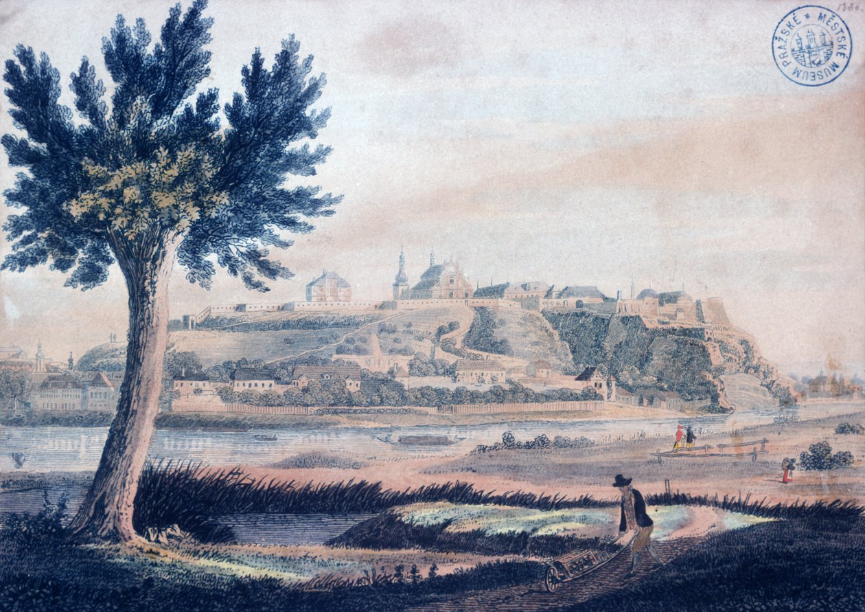 Utsikt over Vysehrad, ca. 1830 av Vincenc Morstadt