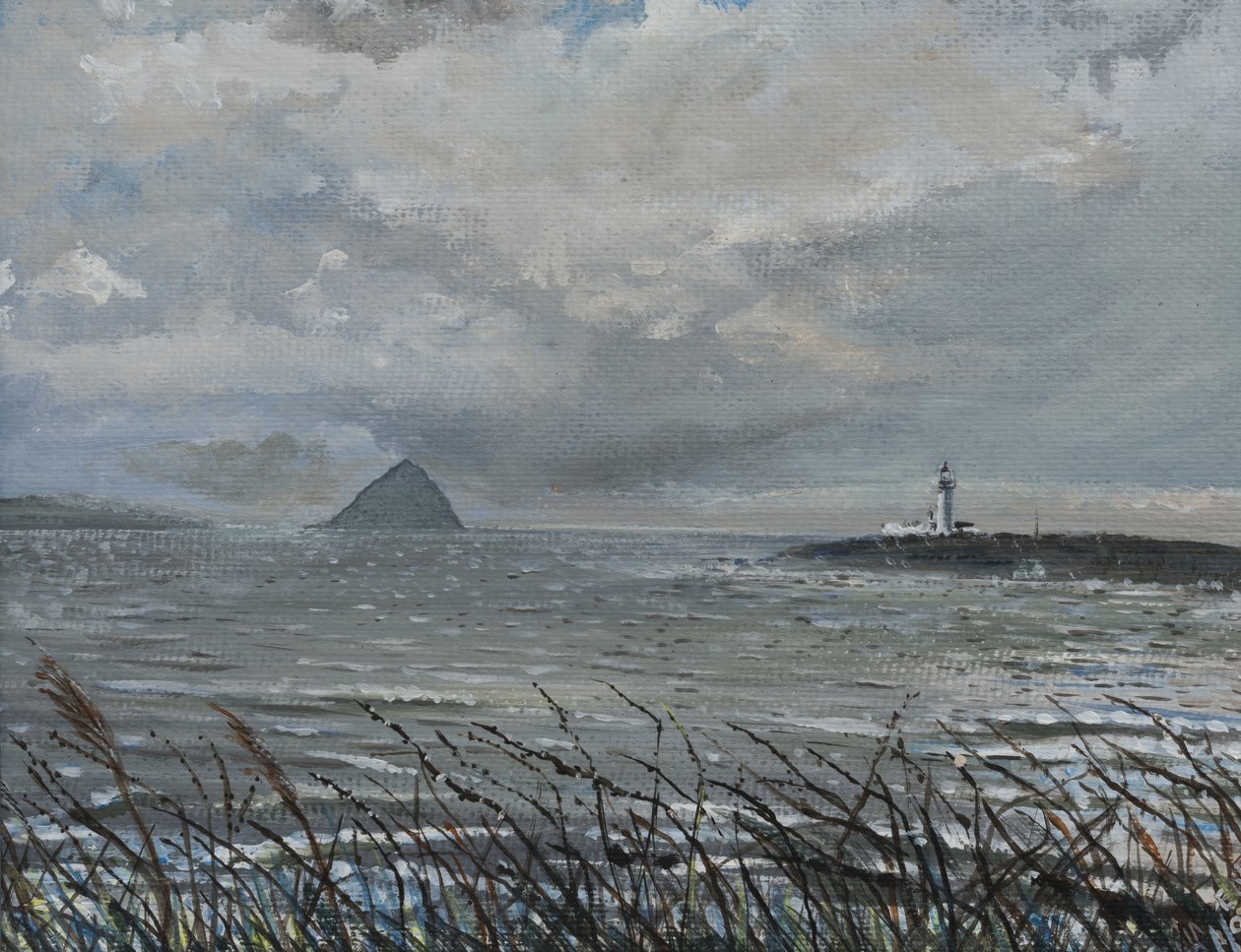 Ailsa Craig fra Arran, 2007, (akryl på lerretstavle) av Vincent Alexander Booth