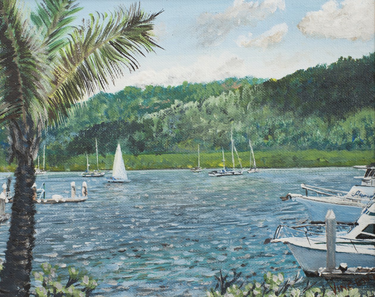 Cairns, Australia, 1998, (akryl på lerretstavle) av Vincent Alexander Booth