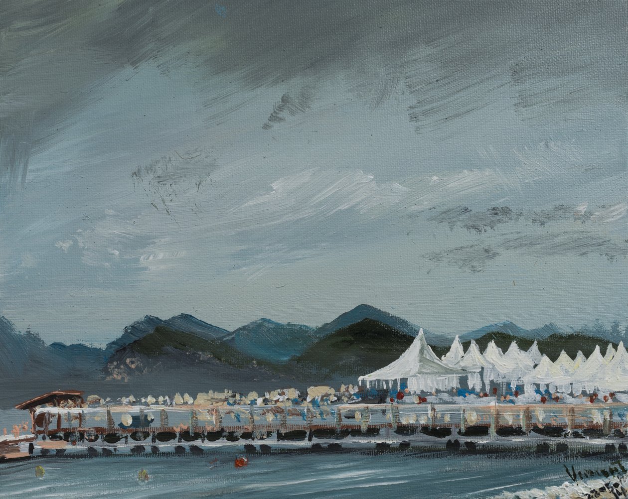 Cannes Film Festival telt 2014, 2914, (akryl på lerretstavle) av Vincent Alexander Booth