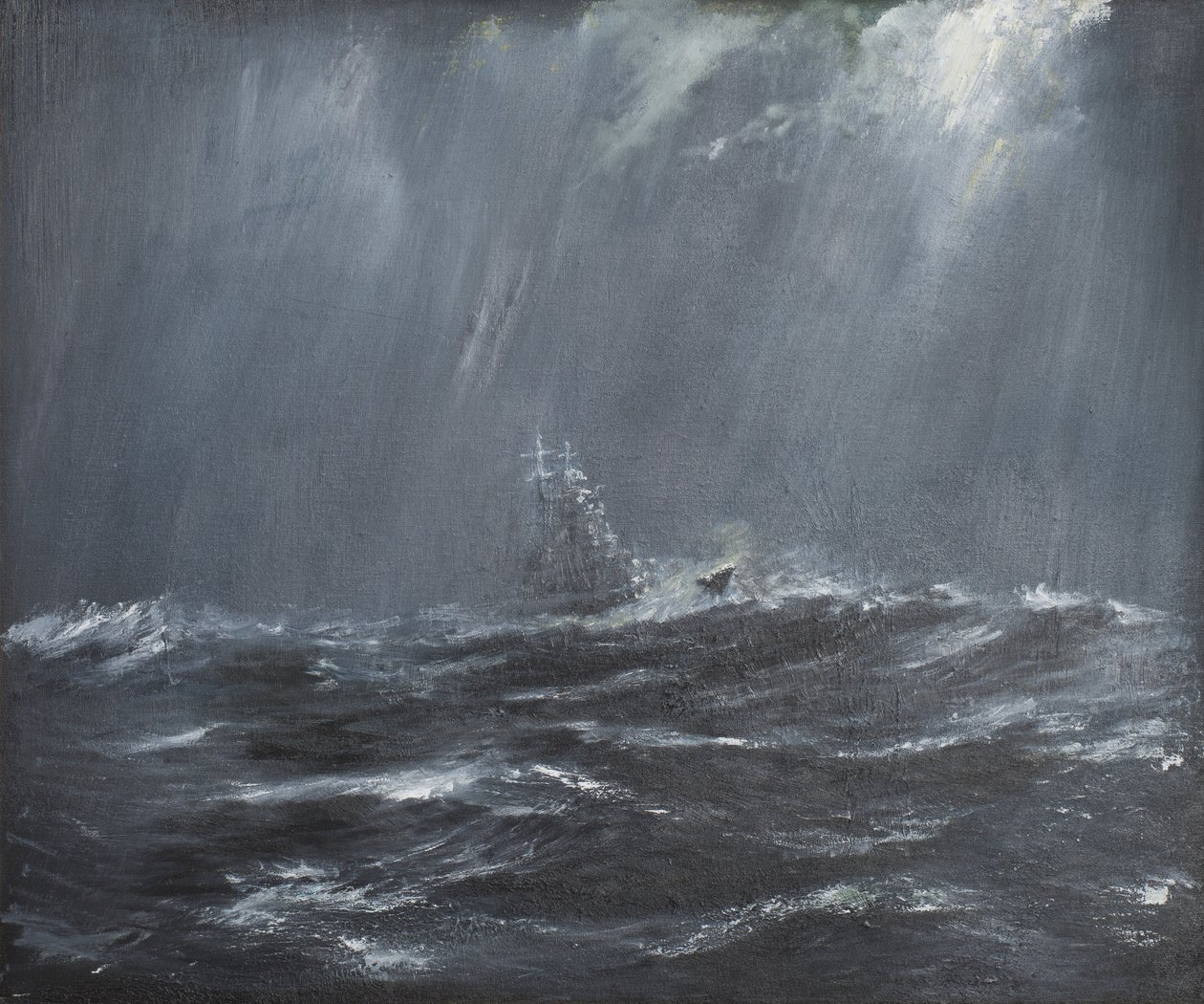 Gneisenau in a Storm North Sea 1940, 2006, (Olje på lerret) av Vincent Alexander Booth