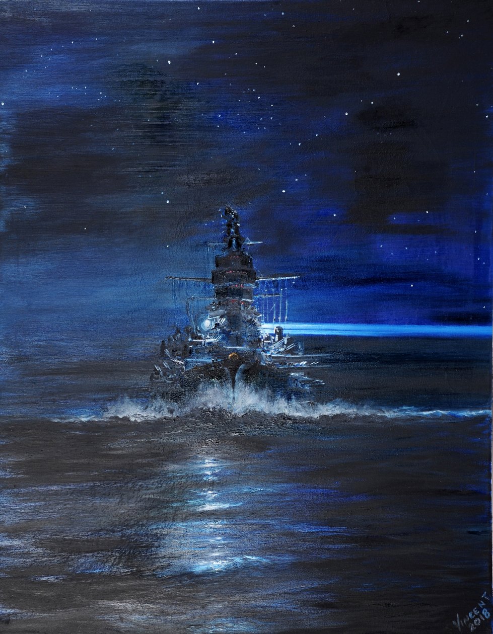 IJN Kirishima ved Guadalcanal, 1942, 2018, av Vincent Alexander Booth