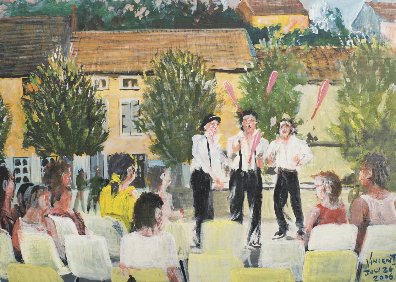 Italienske utøvere, Laignes, Frankrike. 2006, (akryl på lerretstavle) av Vincent Alexander Booth