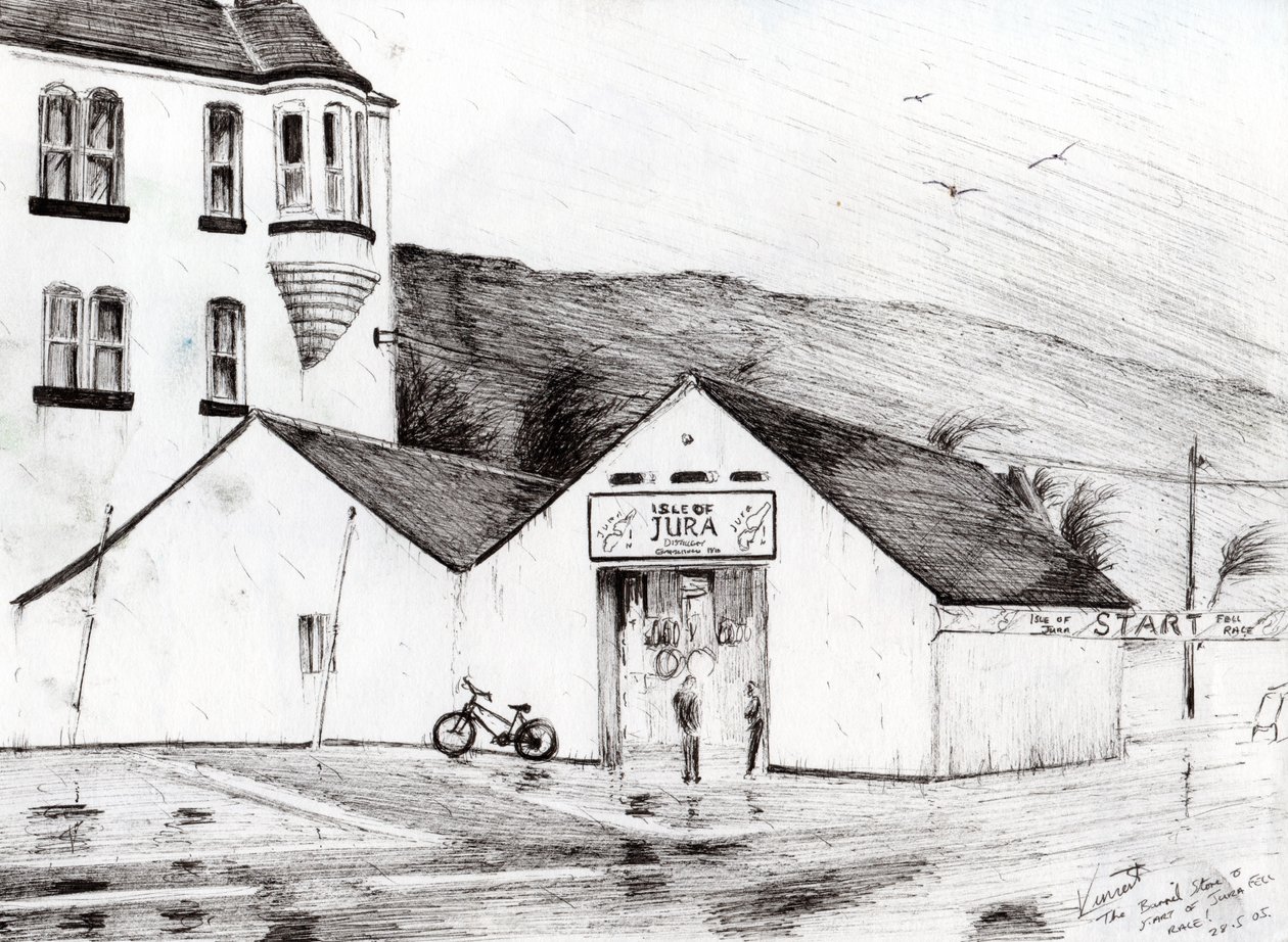 Jura Race start, 2005, (blekk på papir) av Vincent Alexander Booth