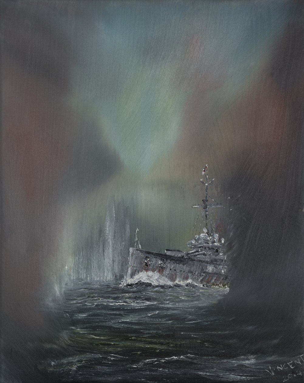 Jylland 31. mai 1916, 2014, (Olje på lerret) av Vincent Alexander Booth