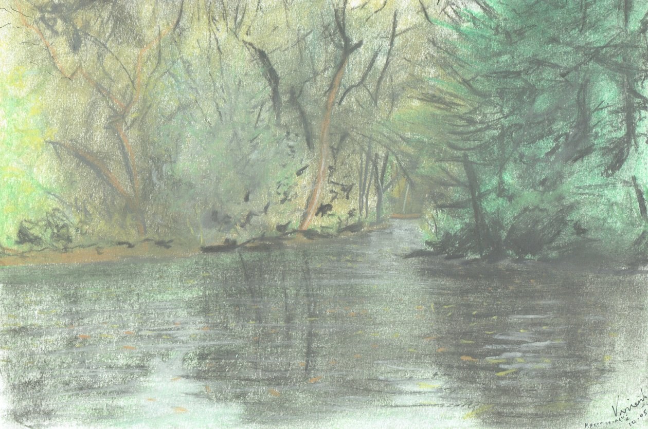 Marlborough dam, 2005, (pastell på papir) av Vincent Alexander Booth