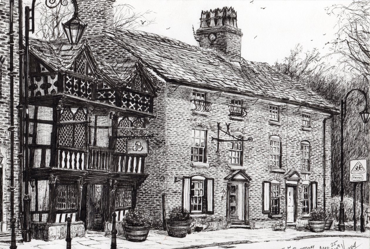 Prestbury, 2009, (blekk på papir) av Vincent Alexander Booth