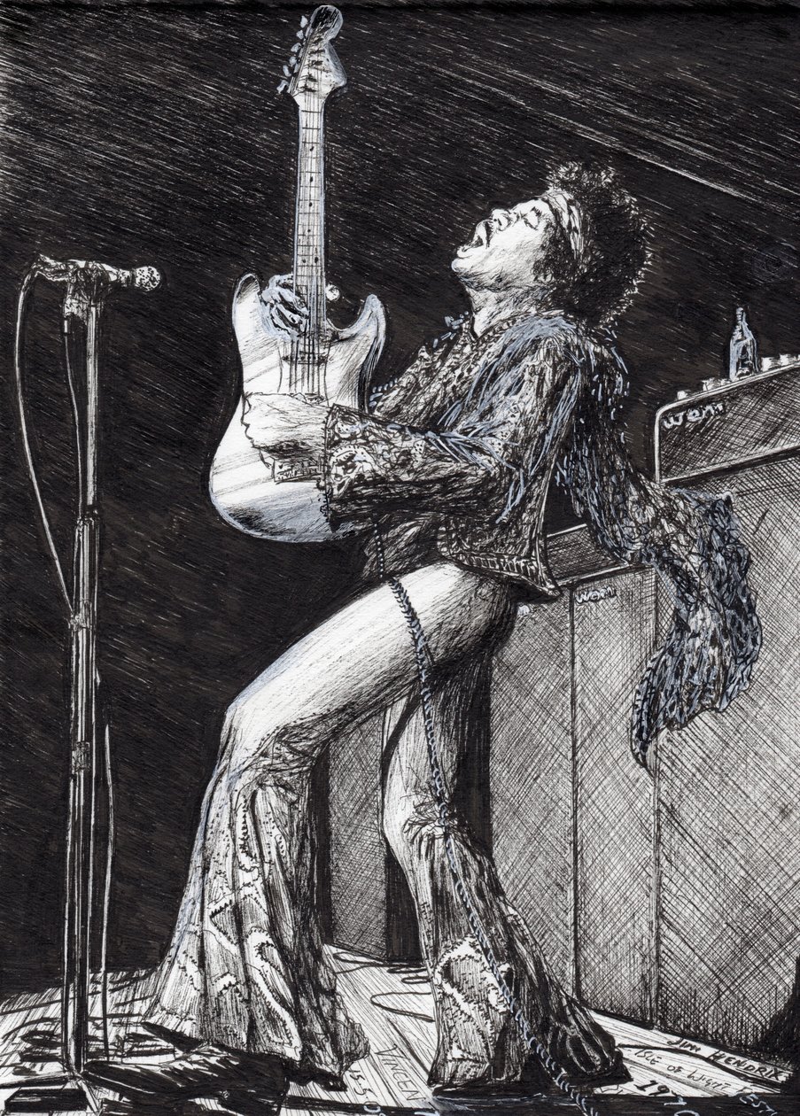 Rock Star, 2009, (blekk på papir) av Vincent Alexander Booth
